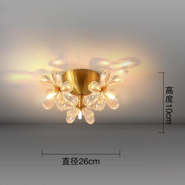 Nordic LED Ceiling Lights Flower Crystal Aisle Corridor Light Entrance Hall Balcony Decor Ceiling Lamp Chandeliers Lampara techo