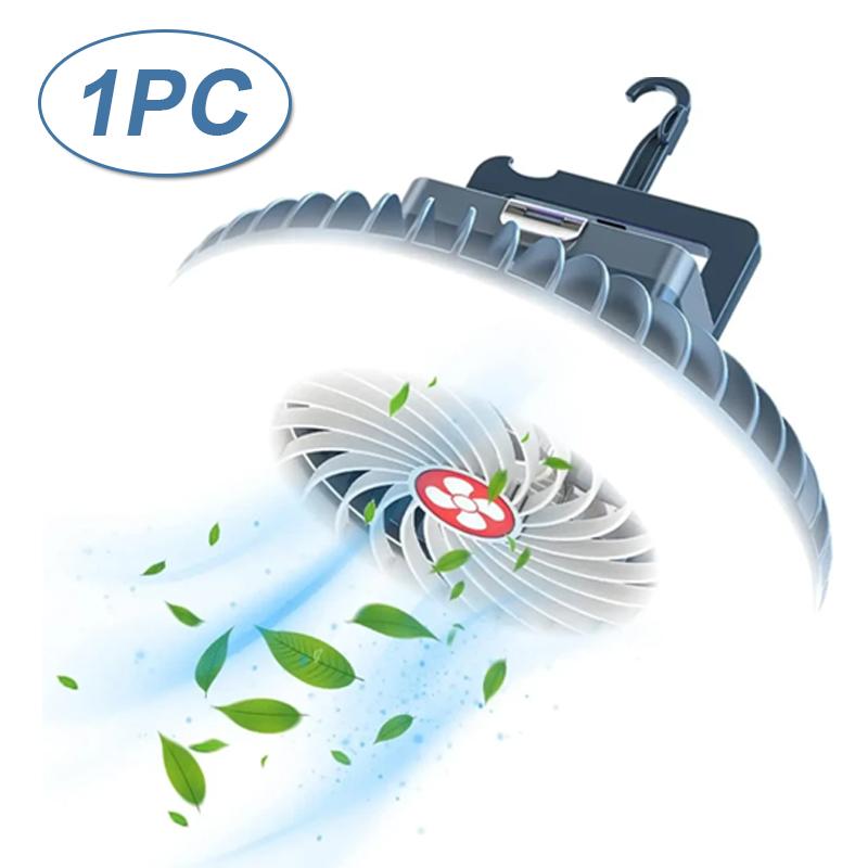 

2 в 1 Портативный вентилятор с USB-подзарядкой, водонепроницаемый вентилятор для палатки с крючком для подвешивания, аварийный фонарь для кемпинга на открытом воздухе