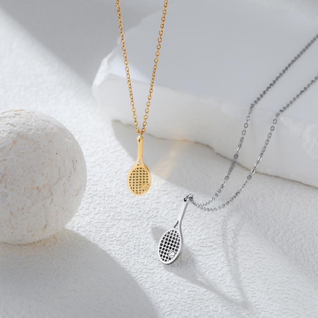 Cazador Tennis Racket Pendant Women's Necklaces 2026 Stainless Steel Sport Trendy Jewelry Gold Color Necklaces Valentine Gift