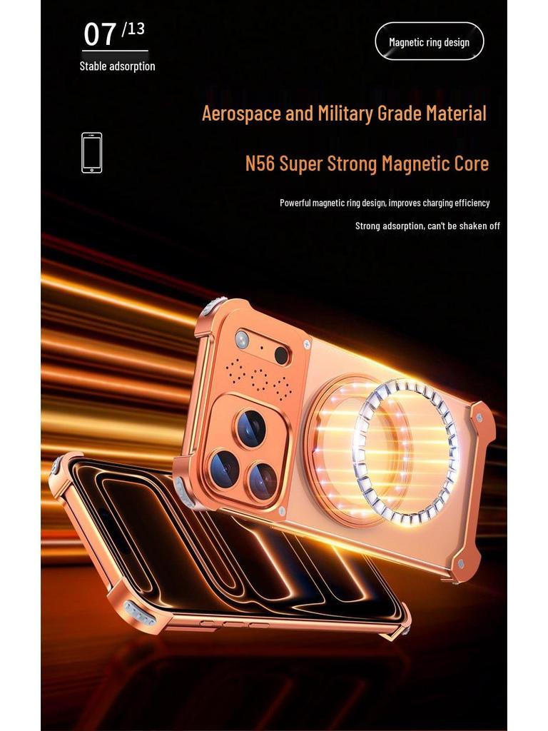 Apple 17 Pro Max Metal Aroma Magnetic Phone Case with 360° Rotating Bracket for iPhone 16