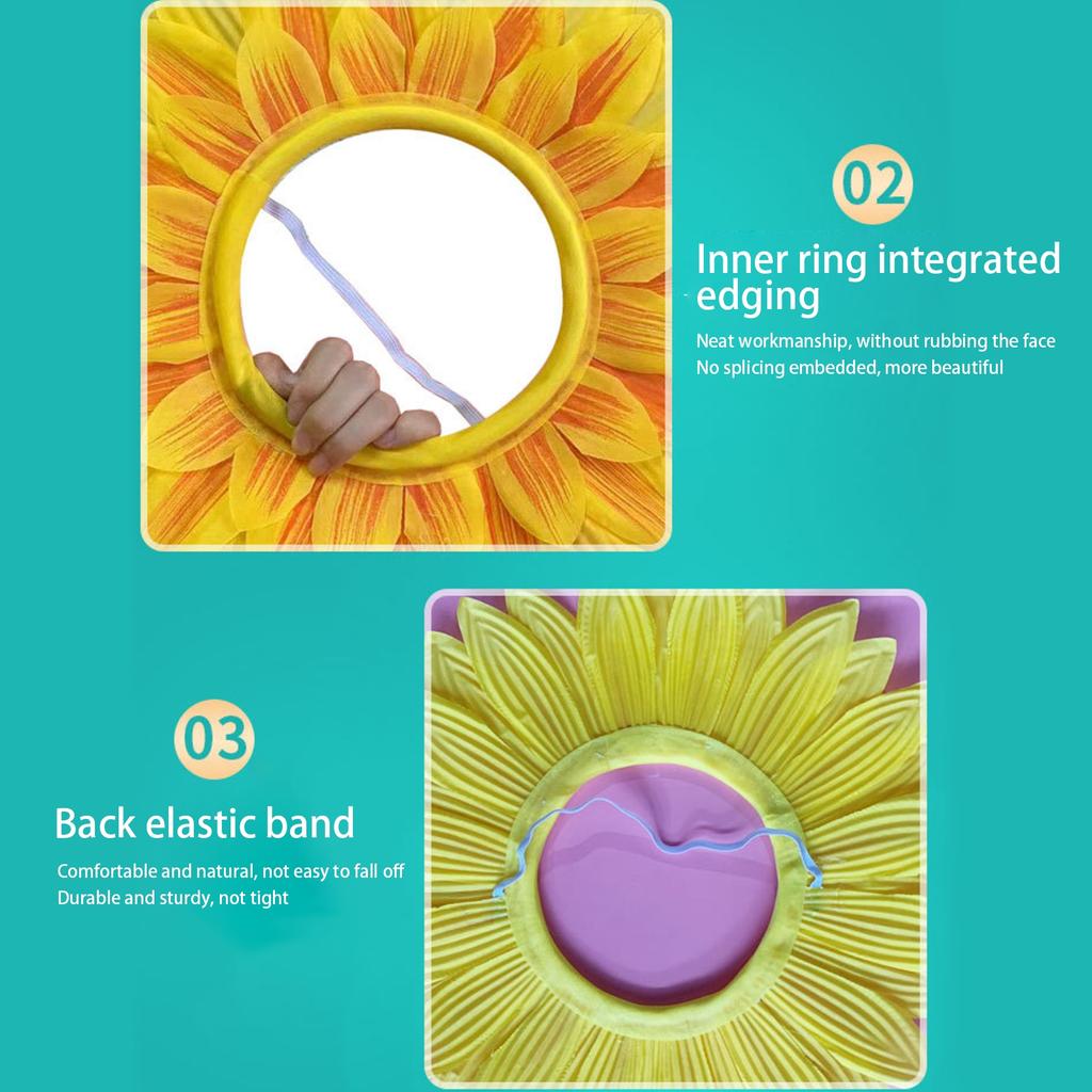 Sunflower Headband for Dance Performance Sports Event Party - Open Face Design for Kids and Adults