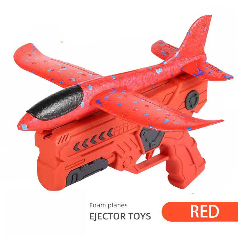 Glowing Foam Aircraft 15M Launcher Catapult Glider Aircraft Gun Toy Children's Outdoor Game Bubble Model Shooting Flying Roundab