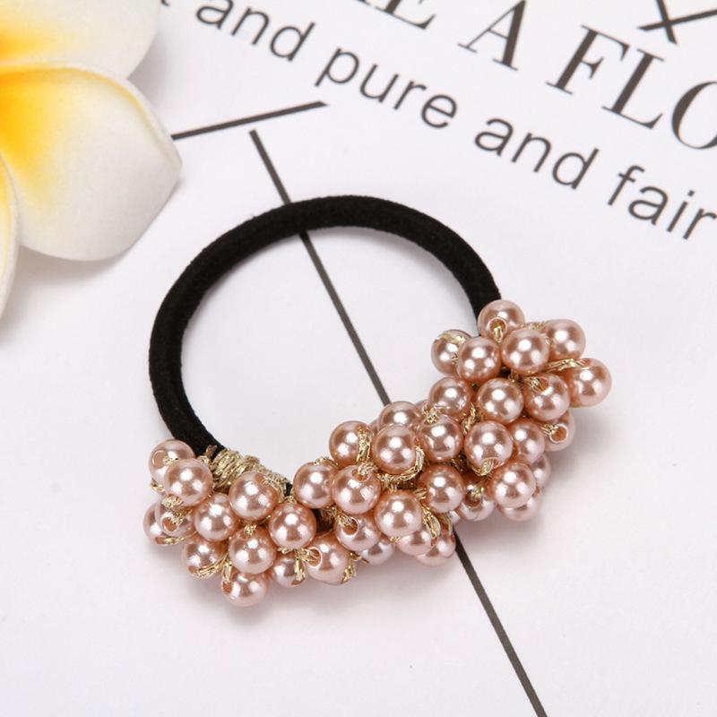 Frauen Haarschmuck Perlen Perlen Stirnbänder Pferdeschwanz Halter Mädchen Vintage elastische Haarbänder