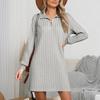 Women's Fashionable Long-sleeved Straight-leg Loose Base Dress