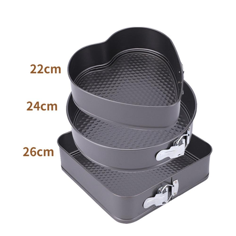 3pcs/set Non-Stick Surface Carbon Steel Bake Pan Removable Bottom Baking Mould Set Baking Tools