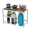 1Pcs Gas Cooktop Rack, Stainless Steel Kitchen Storage, Floor-to-ceiling Three-layer Functional Kitchenware, Thickened Storage