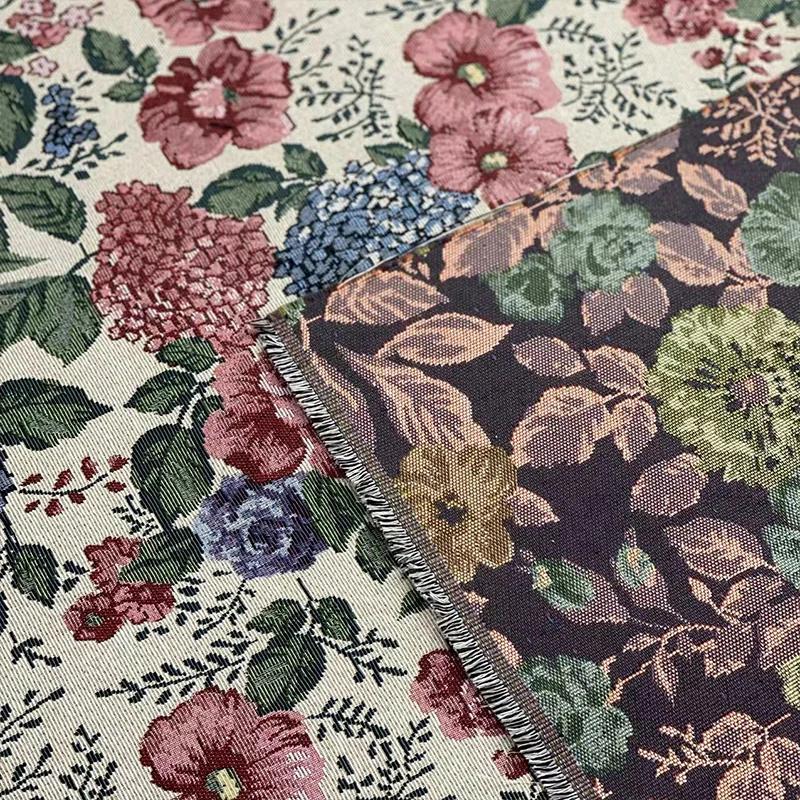 Rustic Vintage Jacquard Fabric Chenille Tablecloth Oil Painting Decorative Fabric, for Diy Sewing Clothes Pillowcase Bag