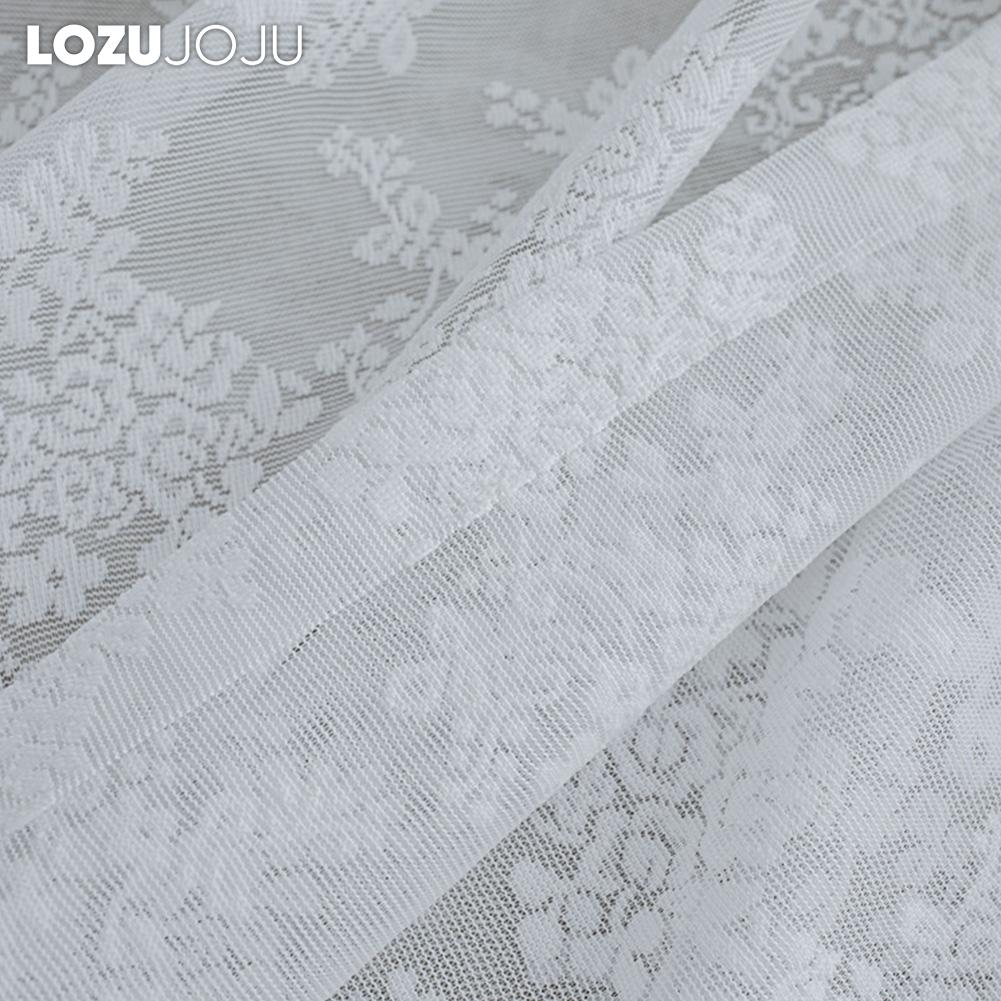 1PC LOZUJOJU White Lace Knitted Small Floral Chiffon Curtain for Living Room Bedroom Balcony Home Decor