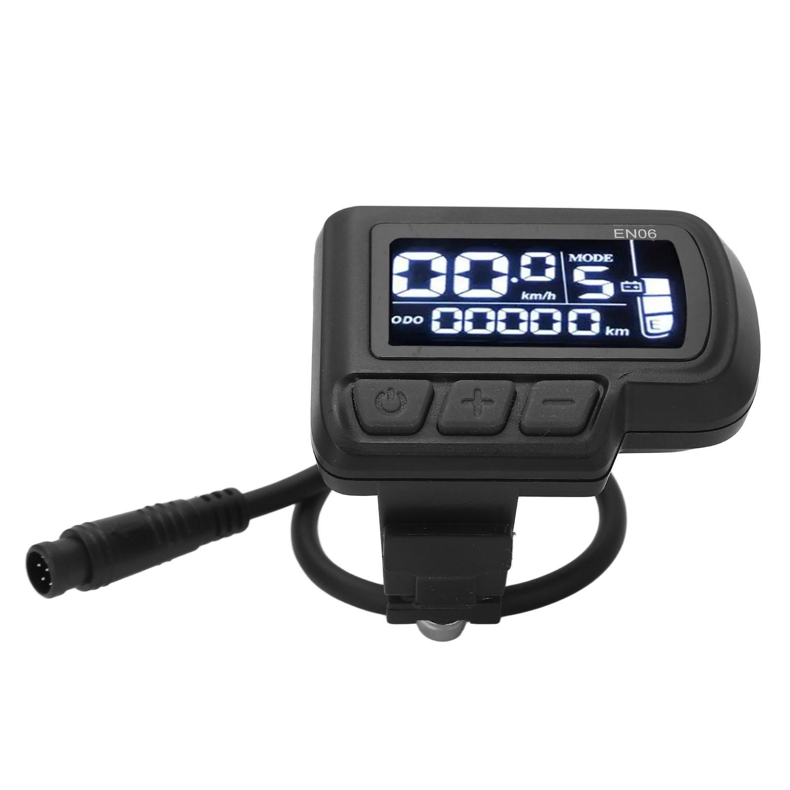 

EN06 LCD Bike Display Meter Speedometer with Light Connector 6 pin Waterproof Wire 24V 36V 48V 60V Electric Bike Display Panel чорний