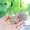 Cute Devil Elf Car Decoration Bling Accessories, Rhinestone Rear View Mirror Funny Rearview Decor Charm, Halloween Auto Interior Hanging Pendant