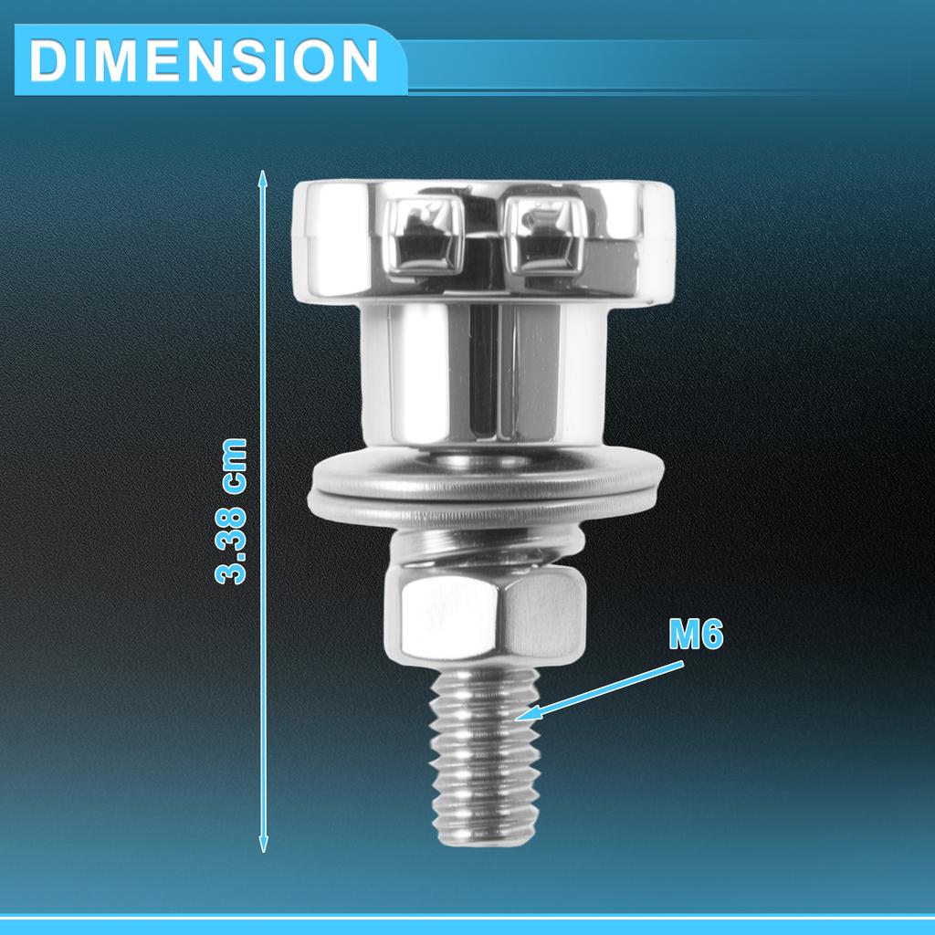 Motoforti Universal Motorcycle M6 License Plate Screws Cover Anti Theft License Plate Screw Frame Bolt Kit Aluminum Alloy 4 Pcs