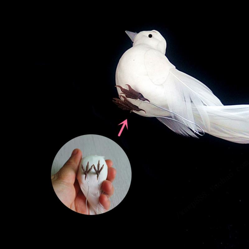 Мини-искусственные декоративные голуби для сада, статуя, декоративные имитационные голуби, съемные птицы 1PC