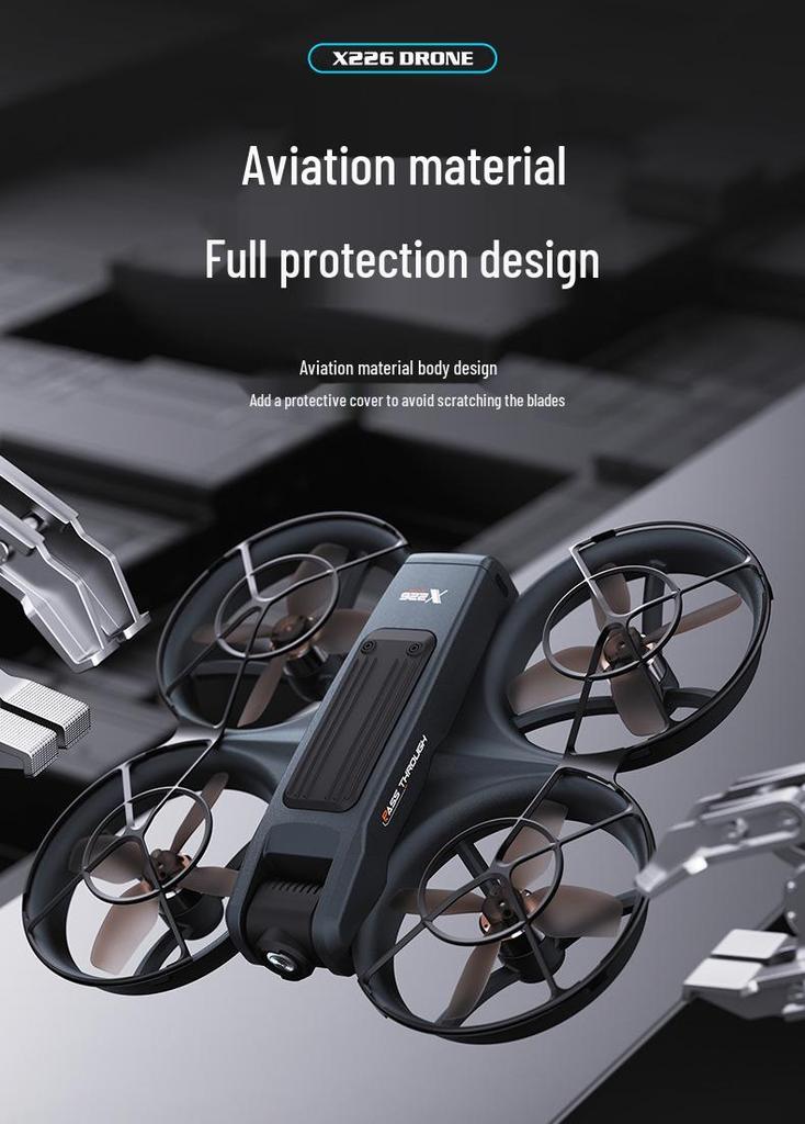 Cross X226VR Dual Image FPV Drone with Brushless Motors, Optical Flow Stability, and Aerial Photography Capability.