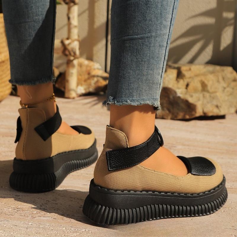 New Casual Retro High-heeled Fashion Shoes for Women Thick-soled Wedge Heel Sponge Shoes