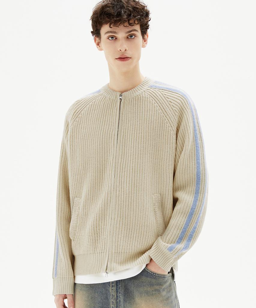 Maglia Tricot TRILLION con Zip e Spazzola Lavabile (Avorio)