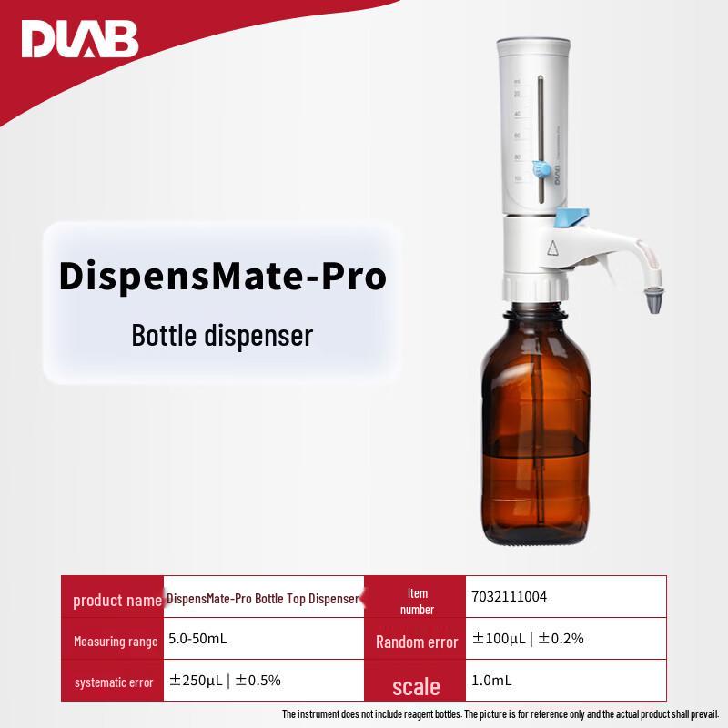 DLAB Lab Electronic Bottle-Top Dispenser with Glass Piston