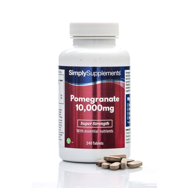 

SimplySupplements Pomegranate 10,000 mg, 240 Tablets (Vegan)