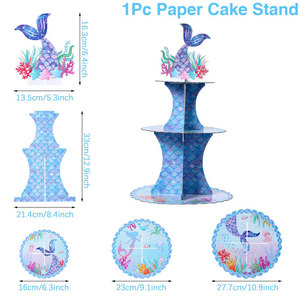 Mermaid Tail Cupcake Stand Under The Sea Little Mermaid Birthday Party Supplies Wedding Birthday Party Decor Kids Baby Shower