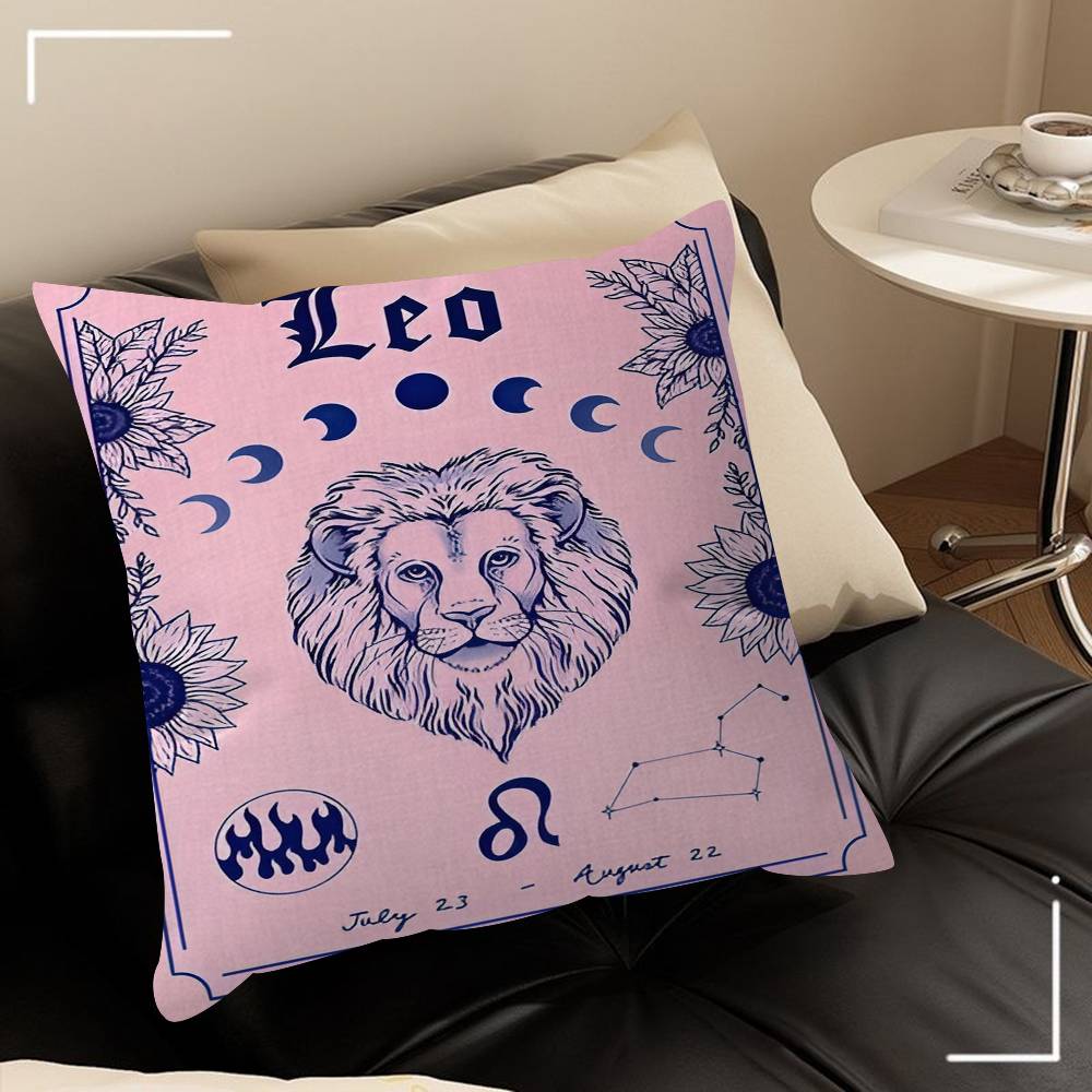 Constellation Nursery Canvas Pillow Covers Cartoon Sofa Decorative Home Doublesided Printing Short Plush Cute Cushion Cover
