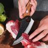 Hammer Bone Knife Sharp Black Color Wood Pig Beef Mutton Slaughtering Knife Carbon Steel Meat and Vegetable Cutting Knife
