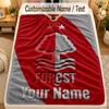 Flannel BlanketNottingham Forest FC Custom Name Text Personalized Soft Warm Throw Blanket Home Decor Gift