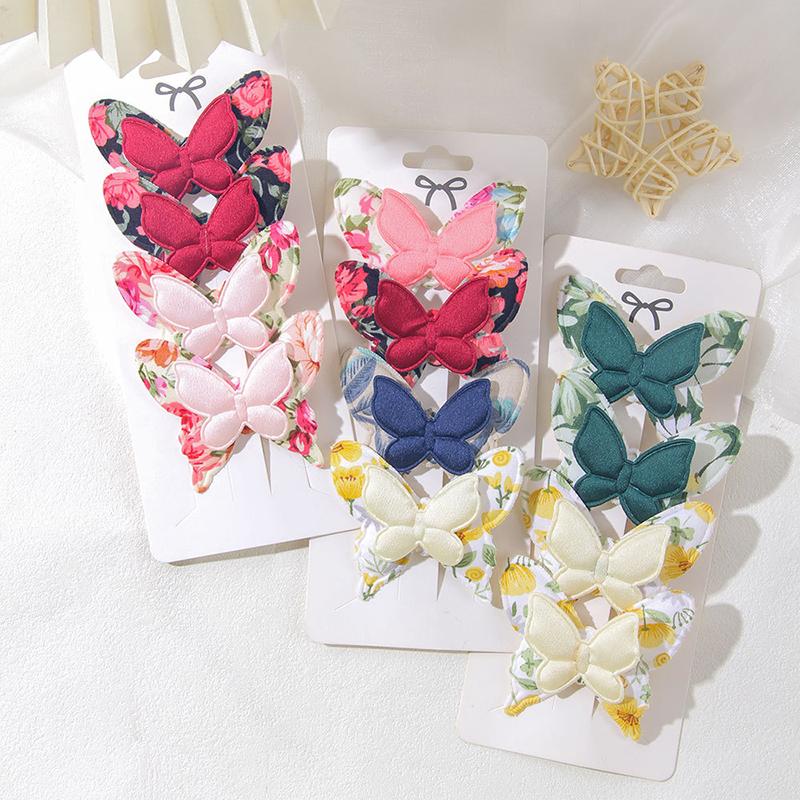 New 4Pcs Flower Butterfly Hair Clips Girls Favorite Fashion Lovly Barrettes Clips Gift Baby Hair Accessories