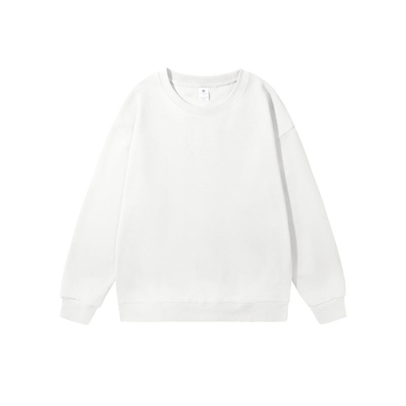 Plain Solid Color Crew Neck Sweatshirt Loose Fit Long Sleeve Blank Casual Pullover Top
