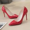 Summer high heels stiletto sex red bridesmaids wedding shoes pointed banquet etiquette shoes