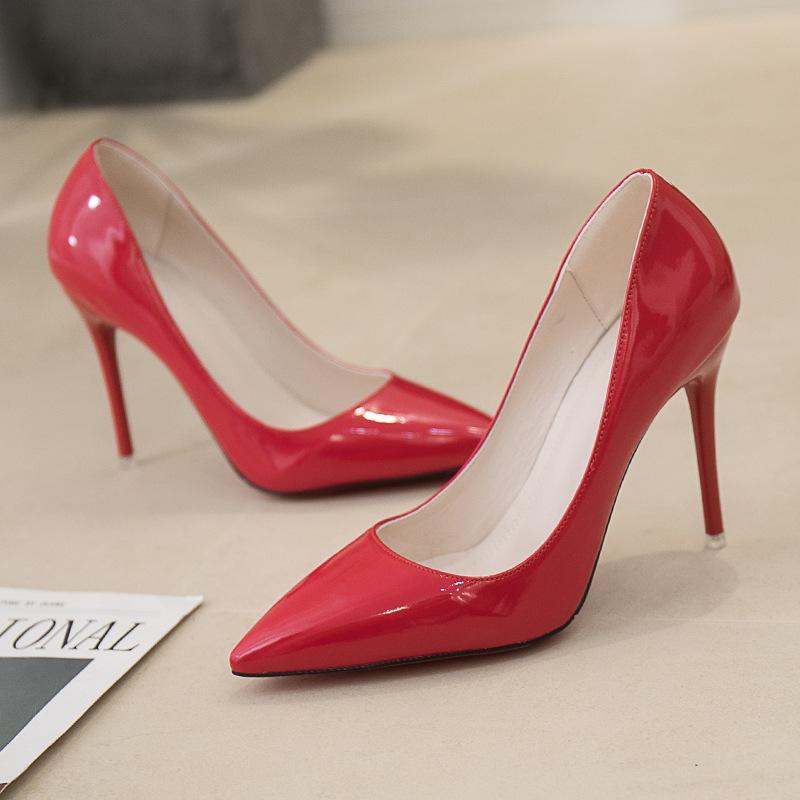 Summer high heels stiletto sex red bridesmaids wedding shoes pointed banquet etiquette shoes