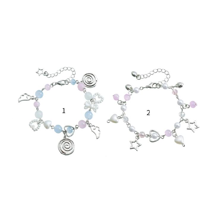 Unique Heart Bracelet for Women Korean Cute Tassels Angel Wing Pendant Bracelet