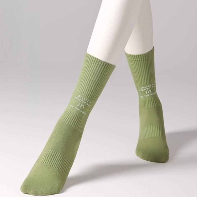 Womens Non Slip Professional Yoga Socks Dopamine Color Mid Calf Sock For Pilates Fitness Jumping Rope Running Dance Training Sports