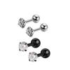 Stainless Steel Stud Earring Set 10 Pieces European and American Hip Hop Ear Bridge Barbell Ear Bone Stud Stud Earrings