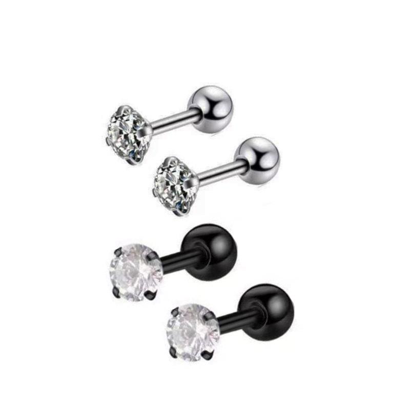 Stainless Steel Stud Earring Set 10 Pieces European and American Hip Hop Ear Bridge Barbell Ear Bone Stud Stud Earrings