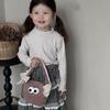 Adorable Cartoon Style Plush Mini Tote Bag With Cute Big Eyes For Kids Ideal For Daily Use