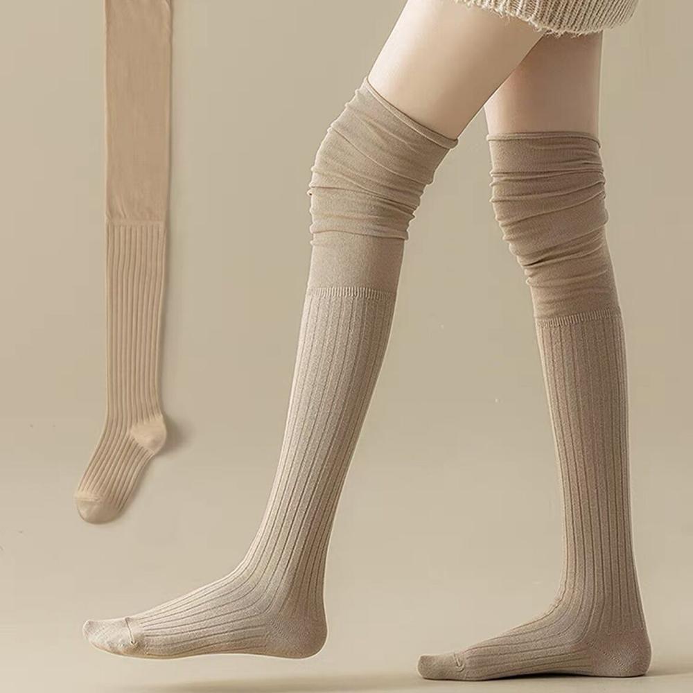 Fashion Women Knee Socks Splicing Soft Stockings Autumn Winter High Tube Thermal Socks Korean Preppy Style Casual Socks