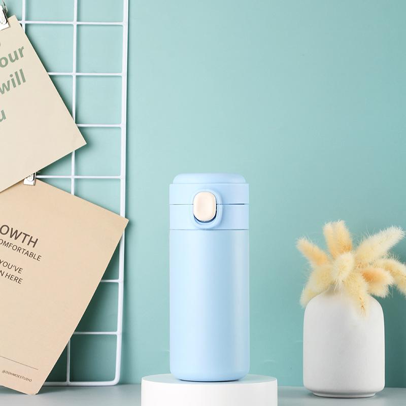 Simple stainless steel portable bounce cover pea cup creative gift cup mini small capacity thermos cup