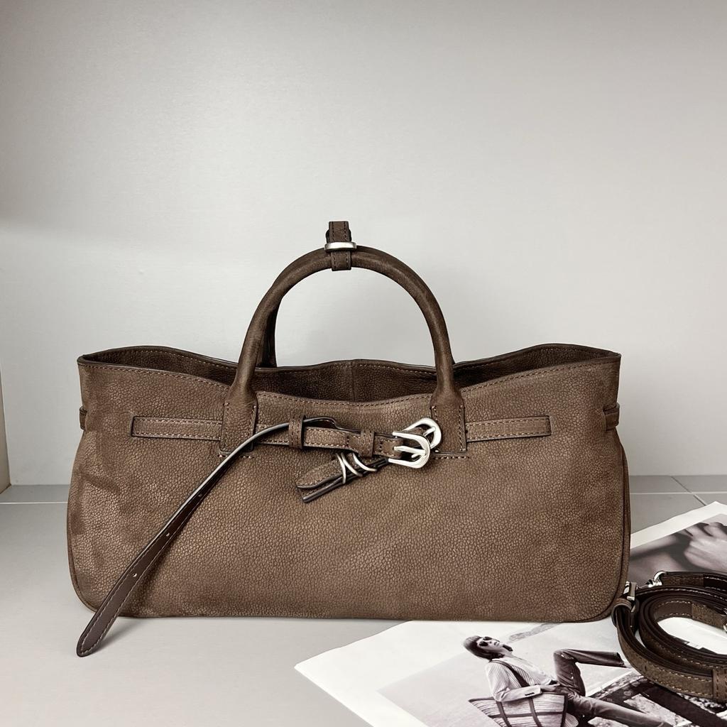 Und Retro Kuhfell Hand-Tragetasche für Damen 2025 Neuer Stil Große Kapazität Lässige Ein-Fach-Tasche mit Bodenfüßen