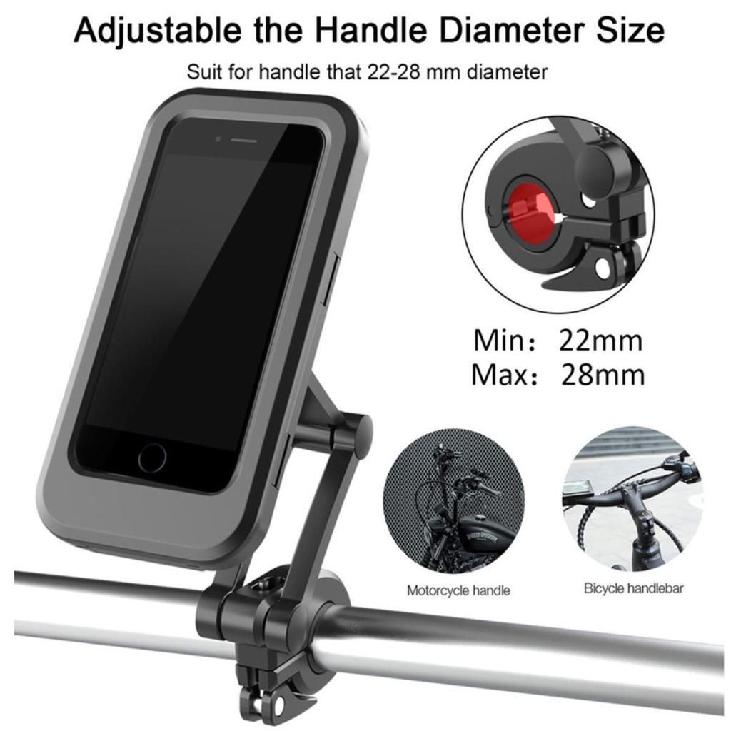 Waterproof Motorcycle Bicycle Mobile Phone Holder Universal GPS 360 ° Rotation Adjustable Motorcycle Mobile Phone Holder