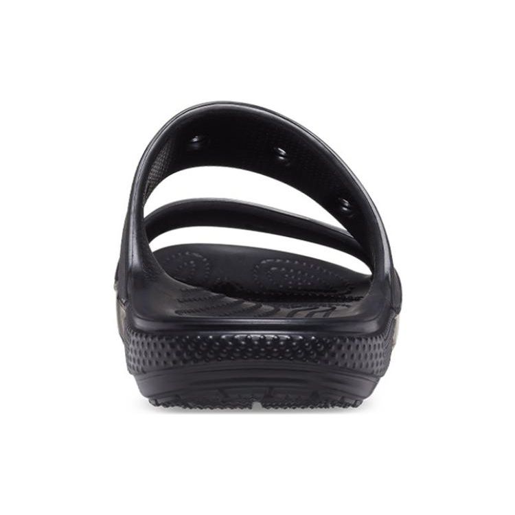 Crocs Classic Double Band Slide Sandals Black Unisex Sneakers 206761-001