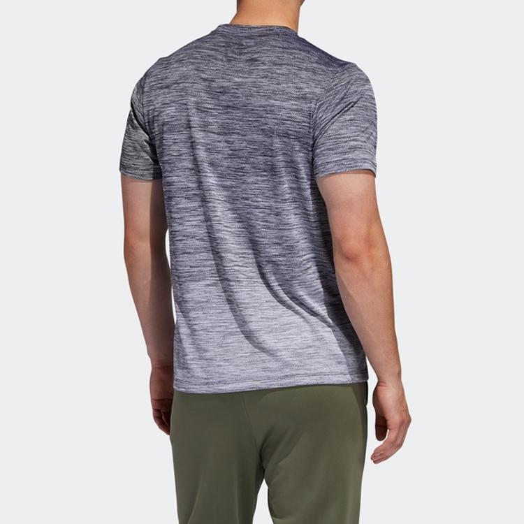 Adidas T Shirts Men's Metallic Black Crew Neck Moderate Straight Fit FL4394