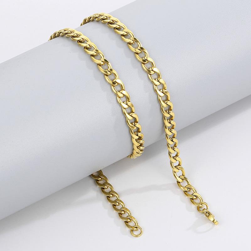 Simple Stainless Steel Grinding Chain Hiphop Necklace Street Hip Hop Titanium Steel Tide Jewelry Nk Chain