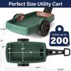 Yard and Garden Outdoor Cart - Long Handle Easy Turn 2 Wheel Heavy Duty Plastic Pull Cart for Backyard 42 in x 20 in x 4 in Bed