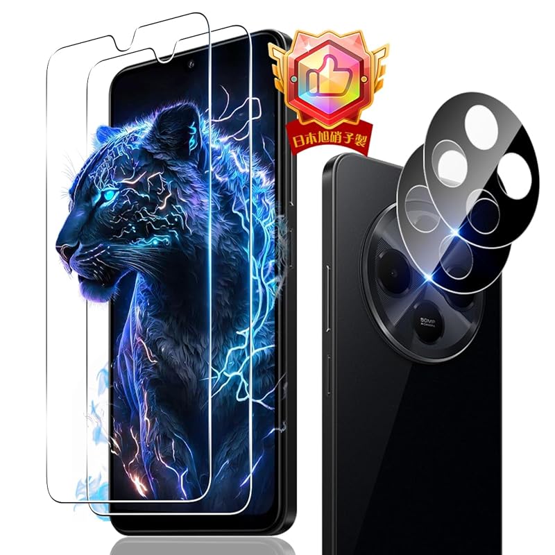 

[2+2 pieces set] correspondence Redmi 14C glass film (2 pieces) + camera film [Made in Japan material Asahi Glass] for xiaomi film tempered glass