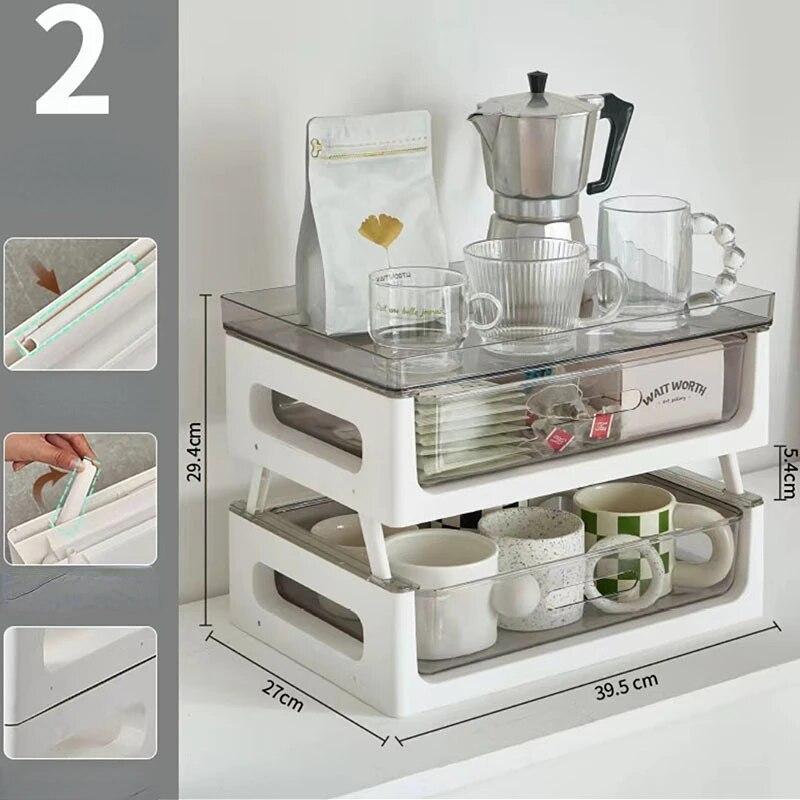 Coffee Pot Cup Storage Rack Living Room Bar Sundries Storage Organizer Home Accessories Office Sundries Storage Drawer