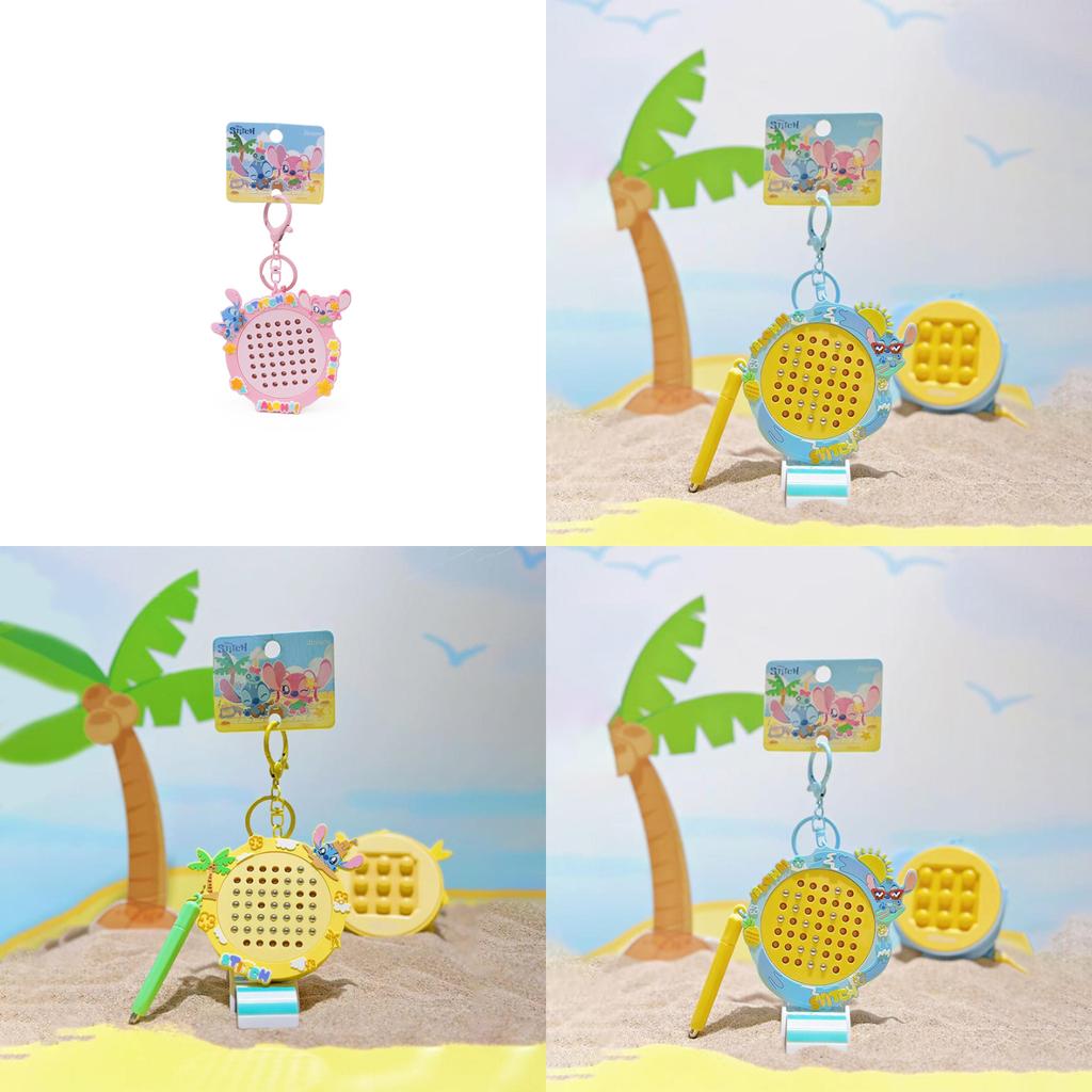 Stitch Summer Beach Steel Ball Art Board Keychain With Pvc Fun Hang Decor For Kids
