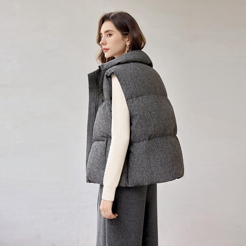 Damen Lammwollmischung Daunenweste