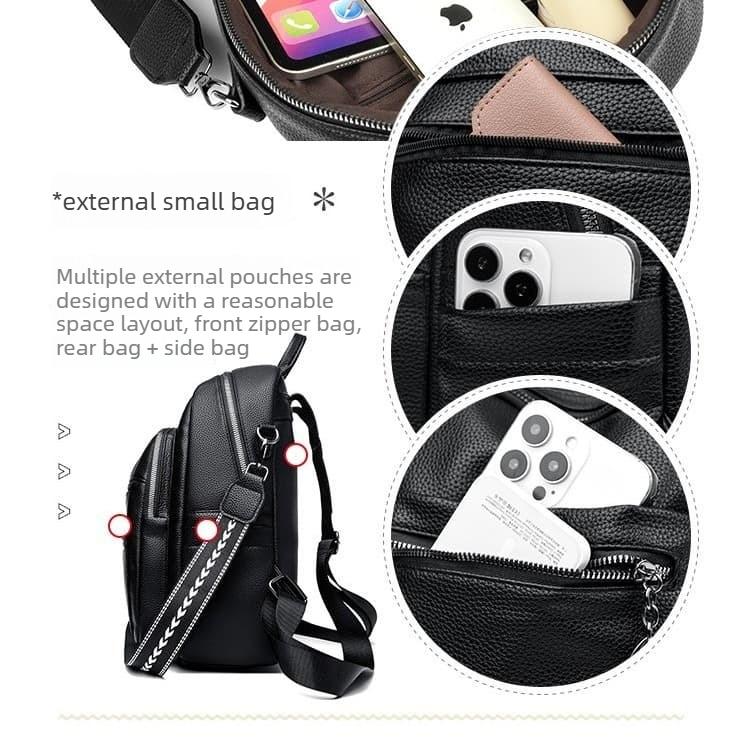 2025 New Soft Leather Versatile Women's Backpack