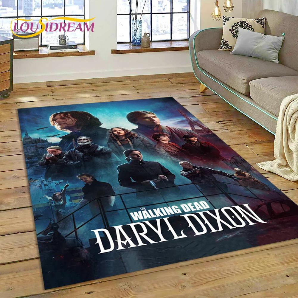 3D The Walking Dead Lincoln TWD TV Teppich für Wohnzimmer Schlafzimmer Heimdeko, Bodenmatte Rutschfest Dekoration für Sofa Fußmatte