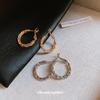 Silver Needle Twist Metal Earrings: Cold Style, Versatile, Fashionable, High-End Light Luxury.