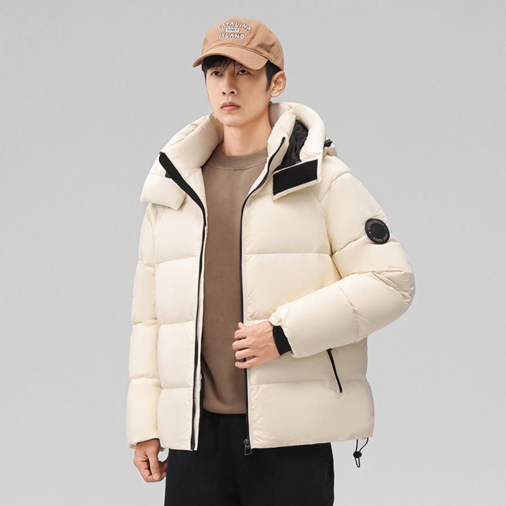 Japanese Outdoor Thickened Warm White Duck Down Jacket Loose Hooded Men's Jacket